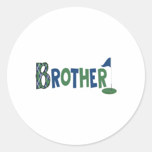 Brother Of The Birthday Boy Hole In One Golf Sport Classic Round Sticker