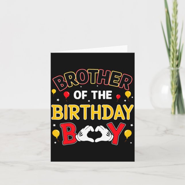 Brother Of The Birthday Boy Matching Family Birthd Card (Front)