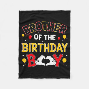 Brother Of The Birthday Boy Matching Family Birthd Fleece Blanket