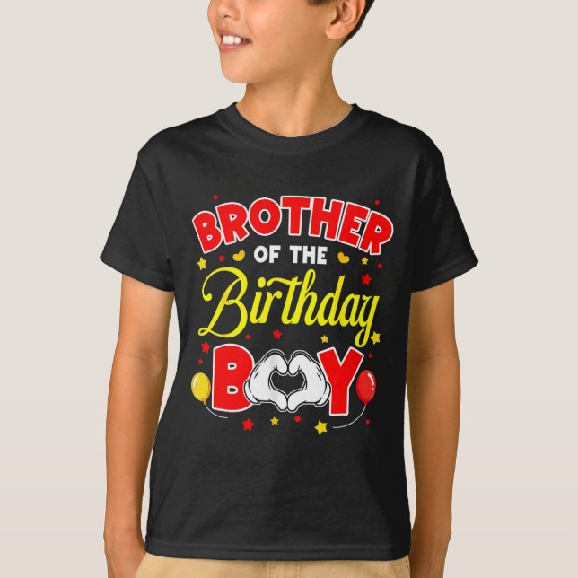 Brother Of The Birthday Boy Matching Family Party  T-Shirt (Front)