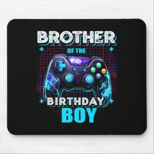 Brother Of The Birthday Boy Matching Family Video  Mouse Pad