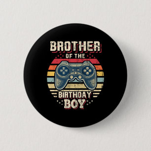 Brother Of The Birthday Boy Matching Video Game Bi 6 Cm Round Badge