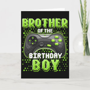 Brother Of The Birthday Boy Matching Video Game Bi Card