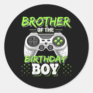 Brother Of The Birthday Boy Matching Video Game Bi Classic Round Sticker