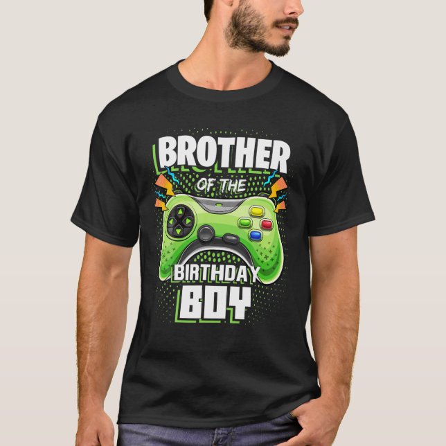 Brother Of The Birthday Boy Matching Video Game Bi T-Shirt (Front)