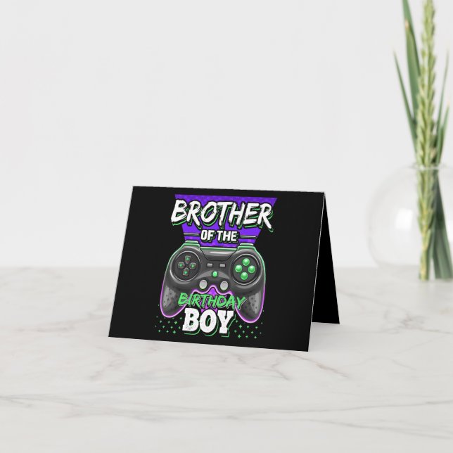 Brother of the Birthday Boy Matching Video Game Card (Front)