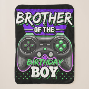 Brother of the Birthday Boy Matching Video Game Sherpa Blanket