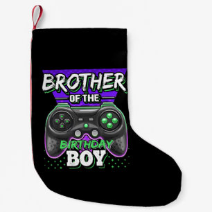 Brother of the Birthday Boy Matching Video Game Small Christmas Stocking