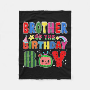 Brother Of The Birthday Boy Melon Family Matching Fleece Blanket