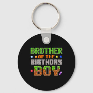 Brother Of The Birthday Boy Party Video Gamer Pixe Key Ring