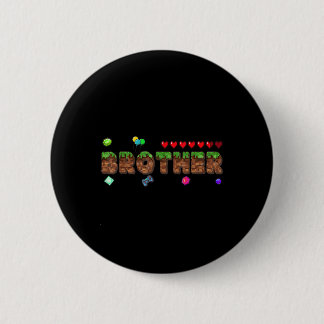 Brother Of The Birthday Boy Pixel Game Matching Fa 6 Cm Round Badge