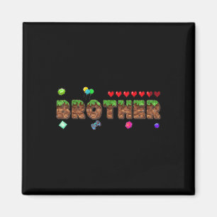 Brother Of The Birthday Boy Pixel Game Matching Fa Magnet