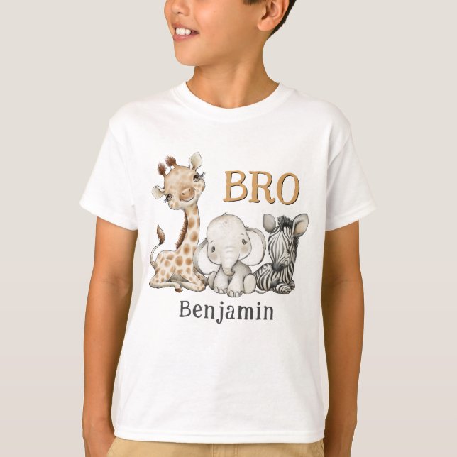 Brother of the Birthday Boy Safari Birthday T-Shirt (Front)