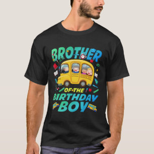 Brother of the Birthday Boy School Bus Bday Family T-Shirt