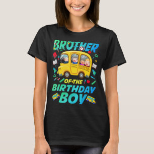 Brother of the Birthday Boy School Bus Bday Family T-Shirt