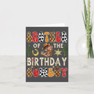 Brother Of The Birthday Cowboy Western Groovy Rode Card