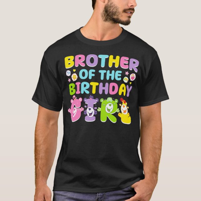 Brother Of The Birthday Girl Bear Family Matching T-Shirt (Front)