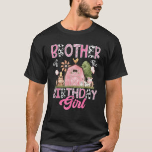 Brother Of The Birthday Girl Farm Cow Pink 1St Bir T-Shirt