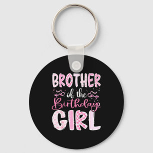 Brother Of The Birthday Girl Nk Coquette Bow Famil Key Ring