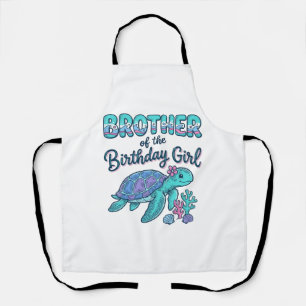 Brother of the Birthday Girl Sea Turtle Shirt Desi Apron