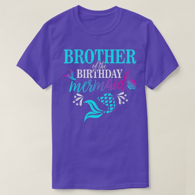 Brother Of The Birthday Mermaid Matching Family  T-Shirt (Design Front)