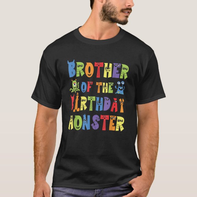 Brother Of The Birthday Monster Alien Kid B day Pa T-Shirt (Front)