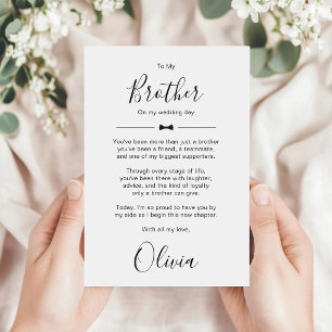 Brother Of The Bride Personalised Wedding Message Invitation