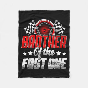 Brother of The Fast One Birthday 1st Race Car Fleece Blanket
