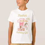 Brother of the First Birthday Girl Carousel  T-Shirt<br><div class="desc">Celebrate  birthday with this special t-shirt,  special and personalised design</div>