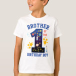 Brother of the First birthday Space T-Shirt<br><div class="desc">Celebrate baby's first birthday with this special t-shirt,  special and personalised design</div>