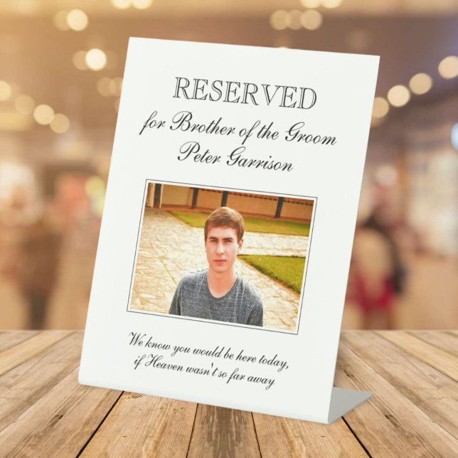 Brother of the Groom Photo Memorial Seat Wedding Pedestal Sign (Creator Uploaded)