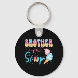 Brother of The Scoop Ice Cream Gender Reveal Baby Key Ring