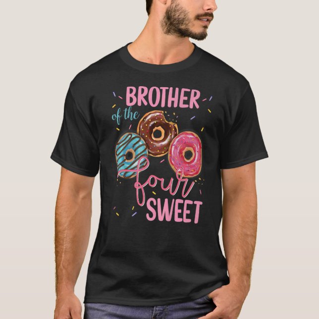 Brother Of The Sweet Four 4th Doughnut Bday Party  T-Shirt (Front)