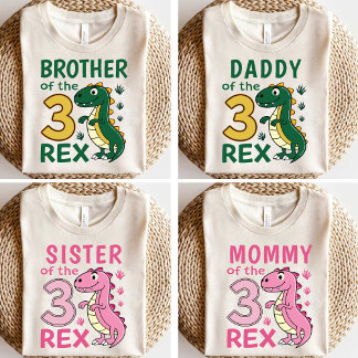 Brother of the Three-Rex Dinosaur Birthday Party T-Shirt