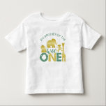 Brother of the Wild One Safari 1st Birthday Gold Toddler T-Shirt<br><div class="desc">This design is in our gold and green safari "wild one" theme, featuring faux gold baby animals accented by gold dots and tropical palm branches. Click the customise button if you would like to move/scale the images and further modify the text! Variations of this design, additional colours, as well as...</div>