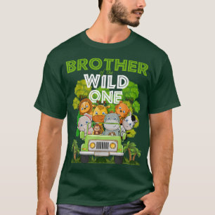 Brother Of The Wild One Zoo Truck Birthday Safari T-Shirt