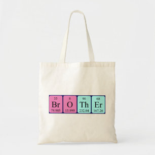 Brother periodic table name tote bag