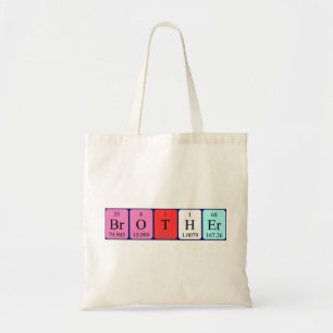 Brother periodic table name tote bag