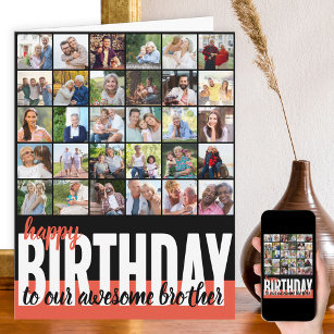 Brother Photo Collage 31 Picture Happy Birthday Card