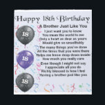 Brother Poem 18th Birthday Notepad<br><div class="desc">A great gift for a brother on his 18th birthday</div>