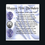 Brother Poem 70th Birthday Notepad<br><div class="desc">A great gift for a brother on his 70th birthday</div>