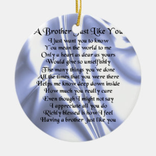 Brother Poem - Blue Silk Ceramic Tree Decoration