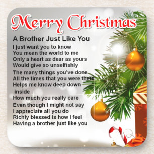 Brother Poem - Christmas Design Coaster