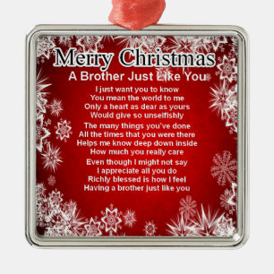 Brother Poem - Christmas Design Metal Tree Decoration