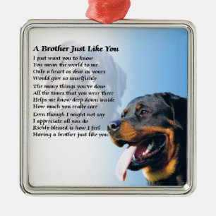 Brother Poem - Rottweiler Metal Tree Decoration