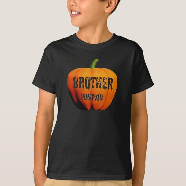 Brother Pumpkin Halloween Design T-Shirt (Front)