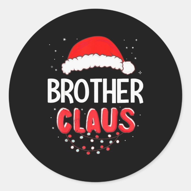 Brother Santa Claus Christmas Matching Costume  Classic Round Sticker (Front)