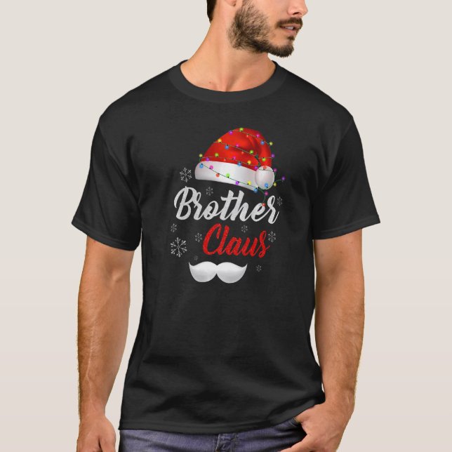 Brother Santa Claus Hat Light Snow Family Santa Ch T-Shirt (Front)