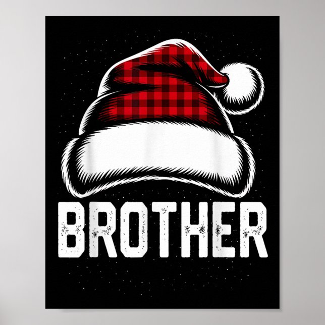 Brother Santa Red Plaid Christmas Family Matching  Poster (Front)