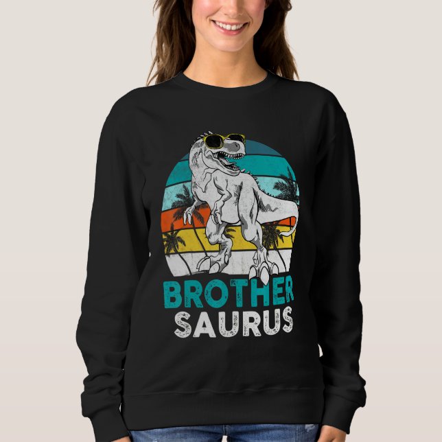 Brother Saurus Dinosaur Matching Family T Rex Vint Sweatshirt (Front)
